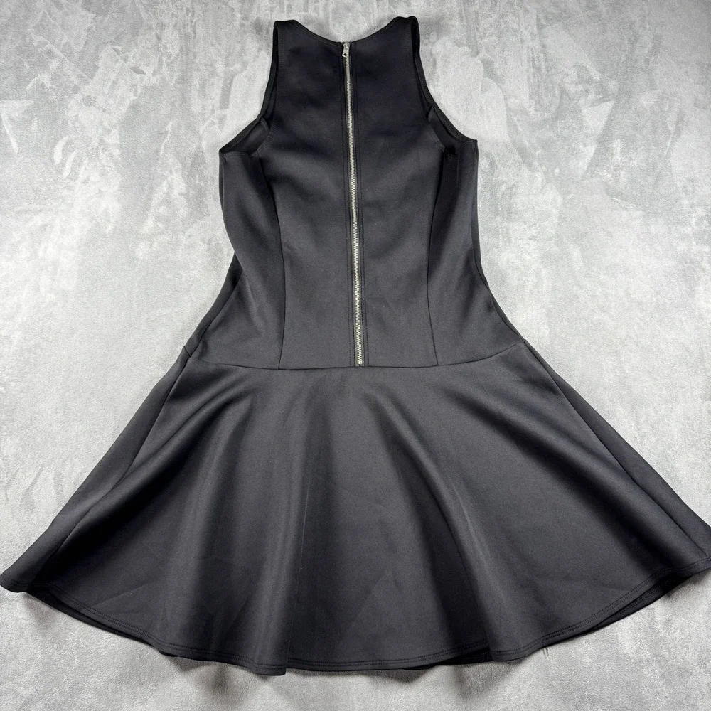 Abercrombie & Fitch Black Fit and Flare Scuba‎ Dress Medium Racerback Zip Back